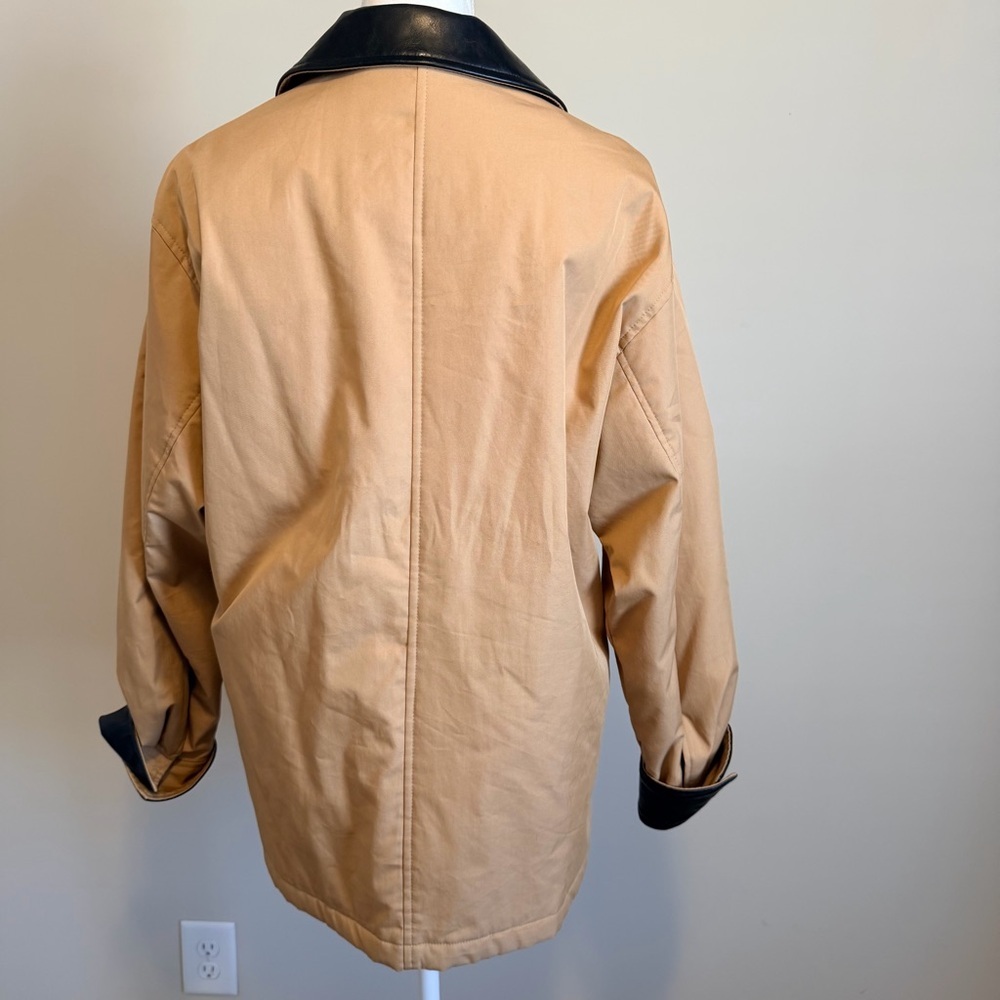 NWOT Zara combination quilted jacket women's oversized faux leather size medium - Picture 4 of 11